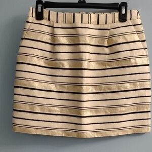 ✨ J. Crew Cream and Black Striped Mini Skirt Size 2